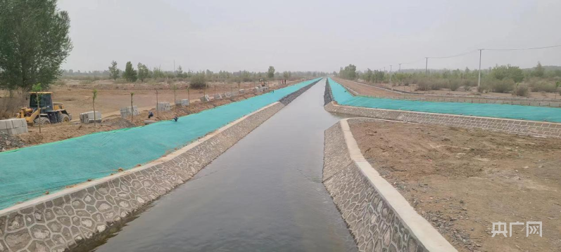 小海子输水渠主体工程完工并通水运行(央广网发 高台县委宣传部 供图)