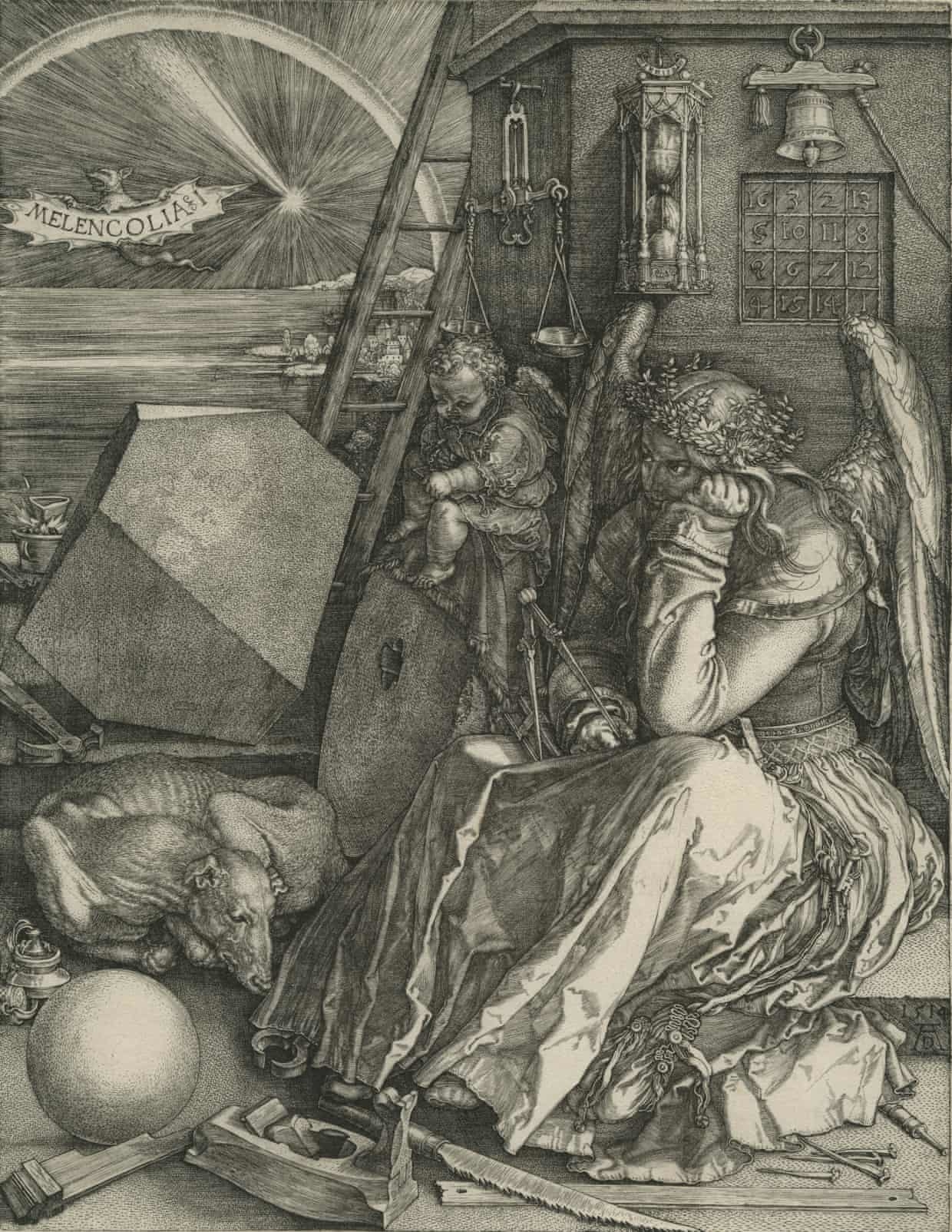 丢勒，《忧郁 I》，1514