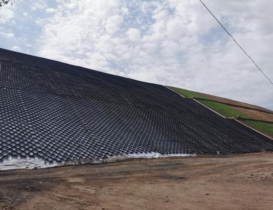 △尾料堆边坡高团粒客土造基