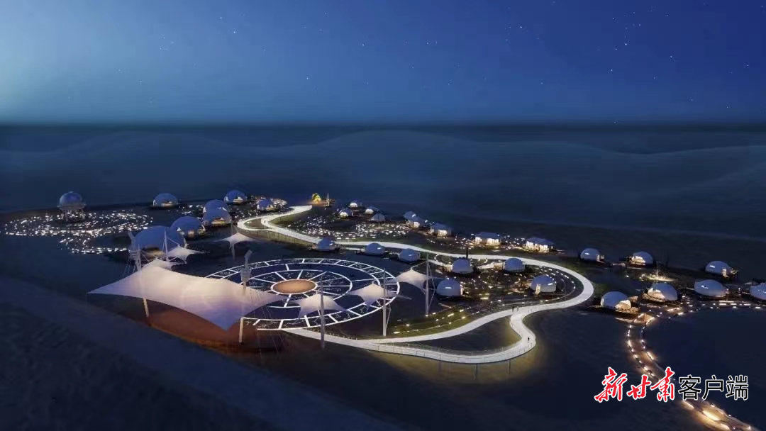 摘星小镇夜景图(民勤县融媒体中心供图)