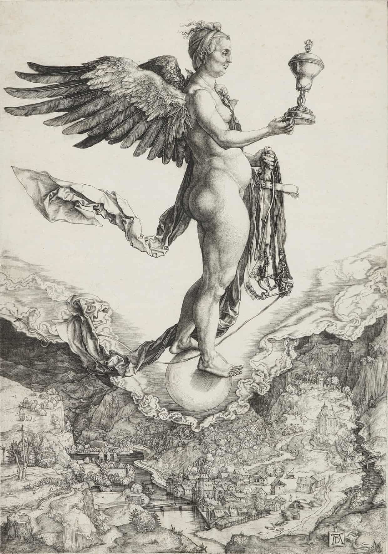 丢勒，《伟大的财富》（复仇女神涅墨西斯），约1501年