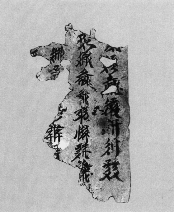 ▲ 西夏文《碎金》残片 （图片来源：彭金章、王建军编《敦煌莫高窟北区石窟》第一卷）