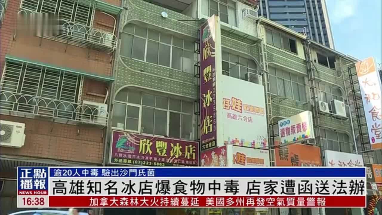 台湾高雄知名冰店爆食物中毒 店家遭函送法办