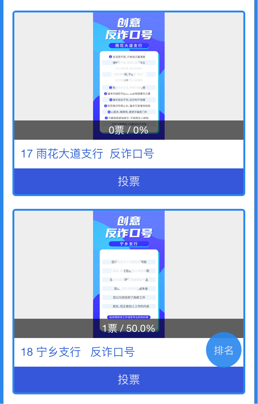 民生银行长沙分行“反赌反诈新媒体创意大赛”投票活动