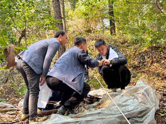 林正钦在野外工作中（右一）