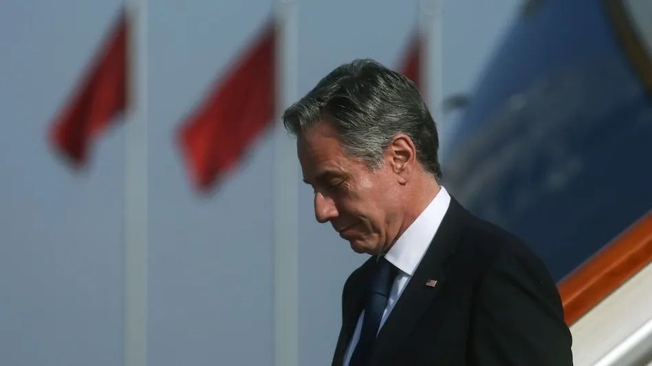 6月18日，美国国务卿布林肯抵达中国开启了他短暂的两日访华之旅。图源：Reuters