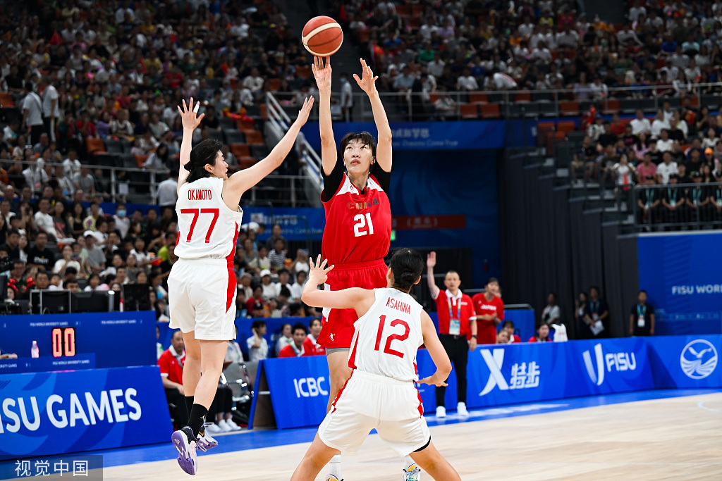 中国女篮击败日本，大运会五连胜夺金