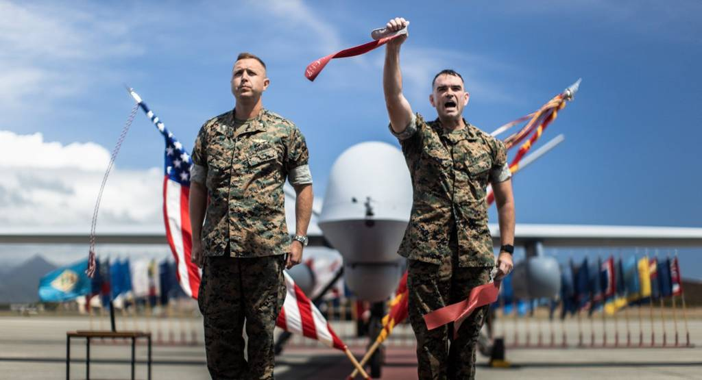 美第3无人机中队为MQ-9A无人机举行的成军仪式 图源：“防务新闻”网站