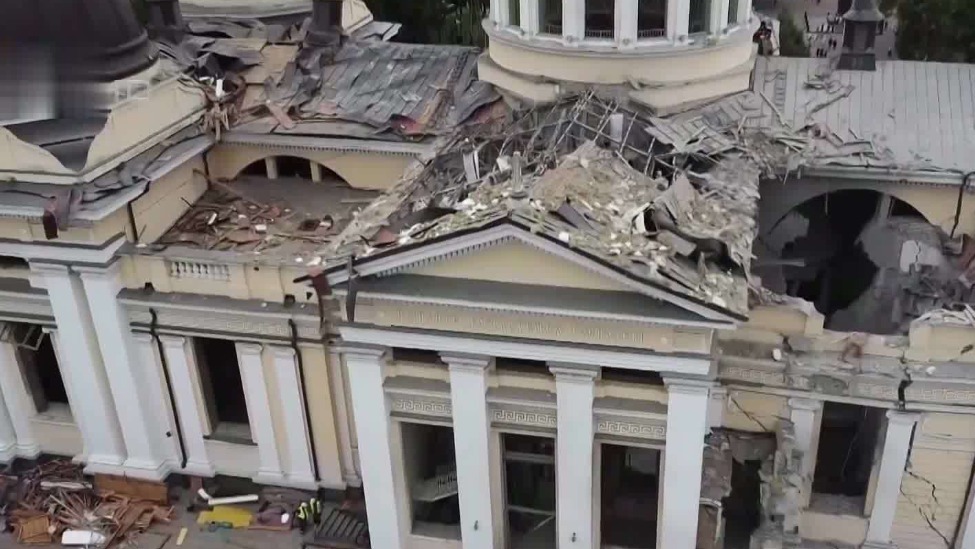 敖德萨历史城区7月遭袭，64处古迹损毁