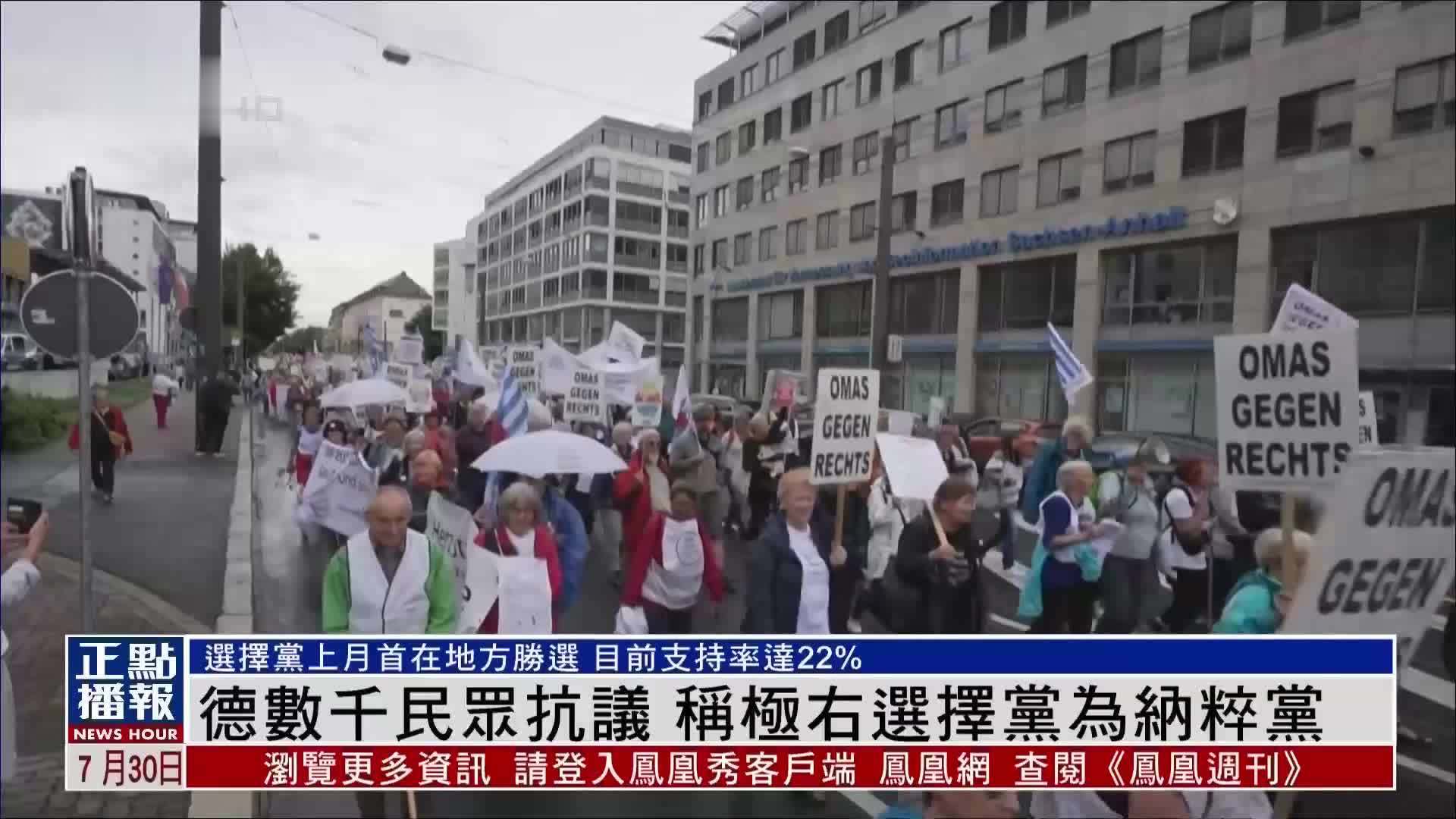 德数千民众抗议 称极右选择党为纳粹党