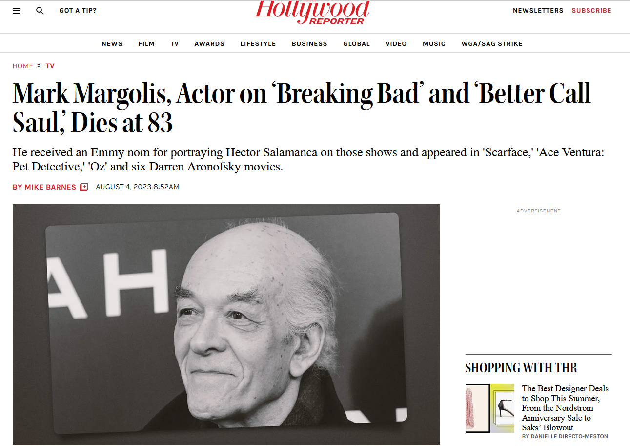 《绝命毒师》演员马克·马戈利斯逝世 享年83岁