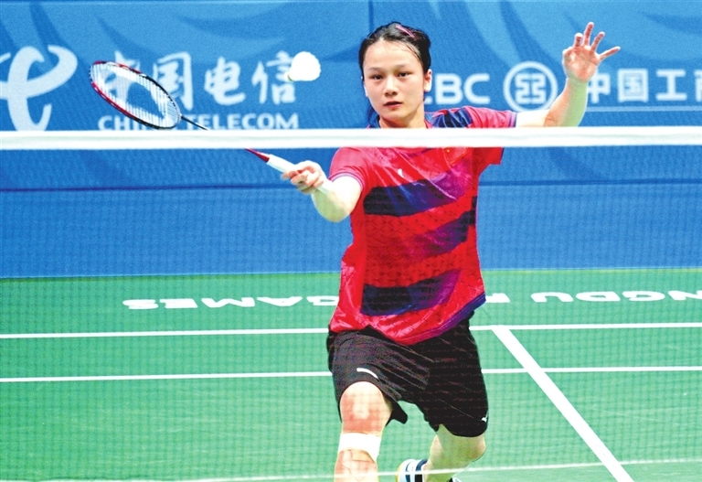 张艺曼在比赛中。 本报特派全媒体首席记者 杨继红摄