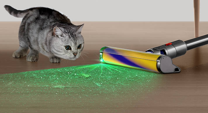 戴森光学探测技术让宠物毛发和肉眼不易见的灰尘颗粒显形