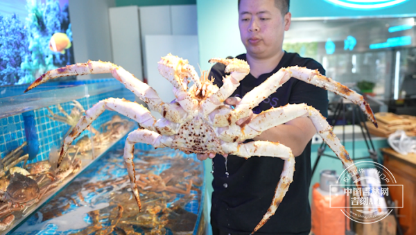 珲春市场出售的帝王蟹。图片来源：中国吉林网