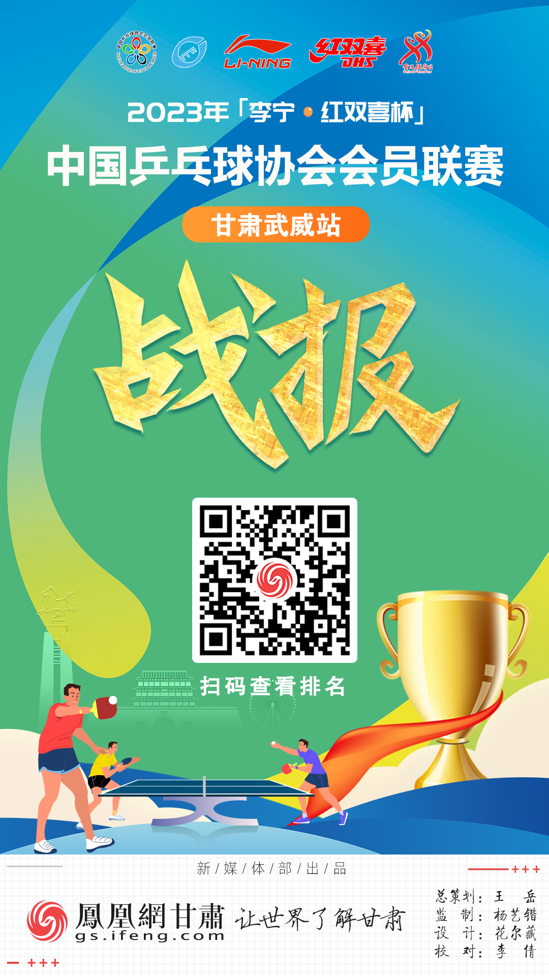 海报丨2023中国乒乓球协会会员联赛甘肃武威站战报