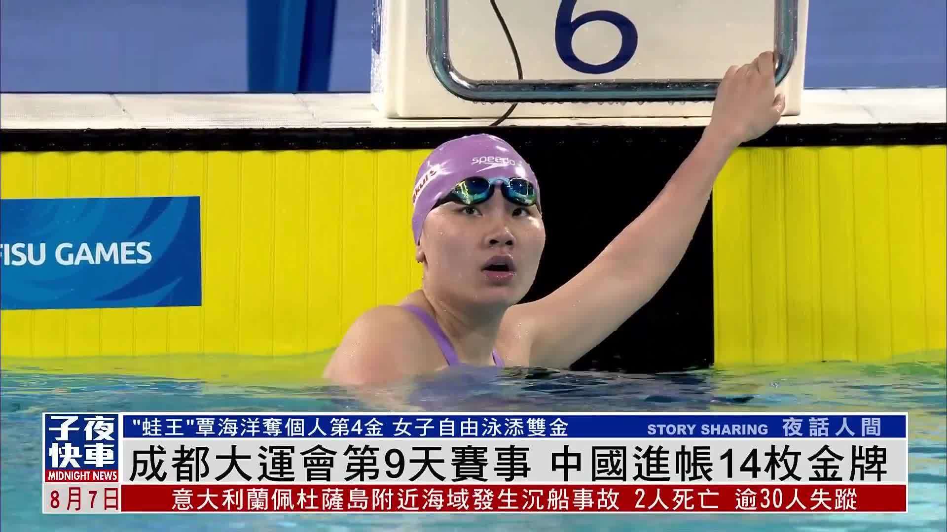 成都大运会第9天赛事 中国进帐14枚金牌