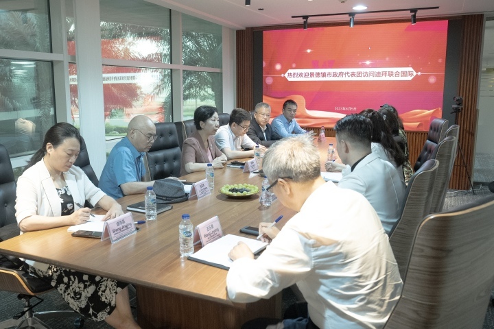 胡雪梅与迪拜硅谷数字产业园联合国际公司管理团队交流座谈