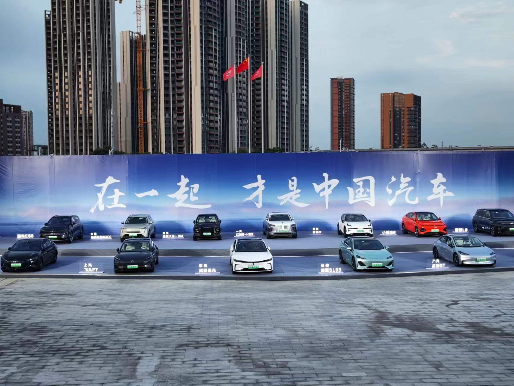 比亚迪园区的中国品牌车型矩阵。