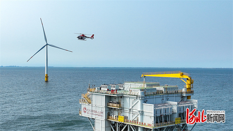 图为演练中直升飞机将转移人员送往救助站。 通讯员季春天摄