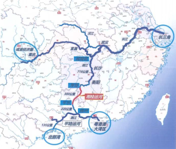 ▲湘桂运河区位示意图。