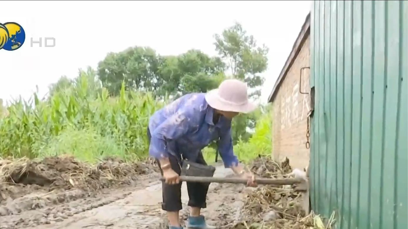 洪水过后，东北农村空巢老人艰难返家，急需人力协助清淤