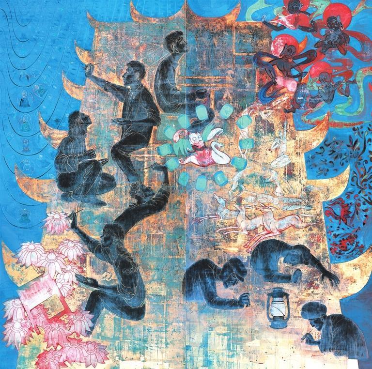 心灯（壁画） 明 慧 邹雨芹