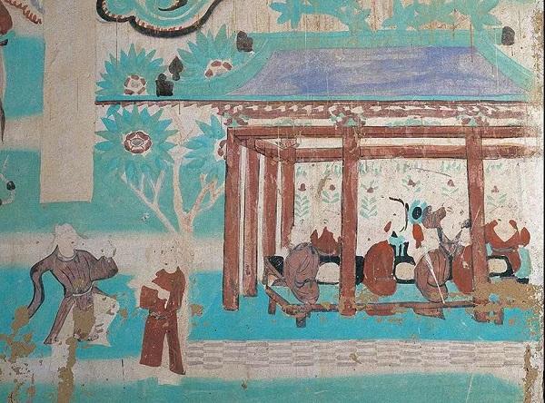 ▲莫高窟第146窟宴饮图