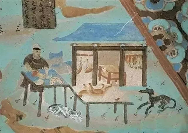 ▲莫高窟第85窟窟顶南坡内的肉肆图