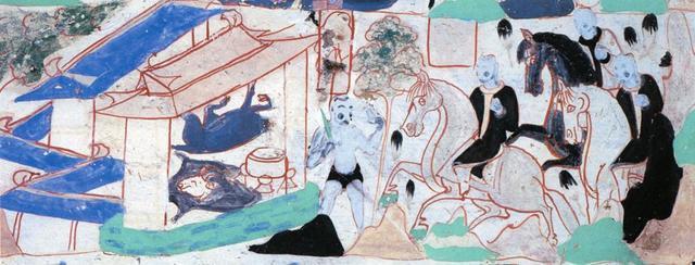 ▲莫高窟第296窟主室南坡的屠宰图