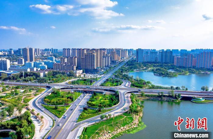 菏泽鲁西新区航拍图。(无人机照片)菏泽鲁西新区 供图