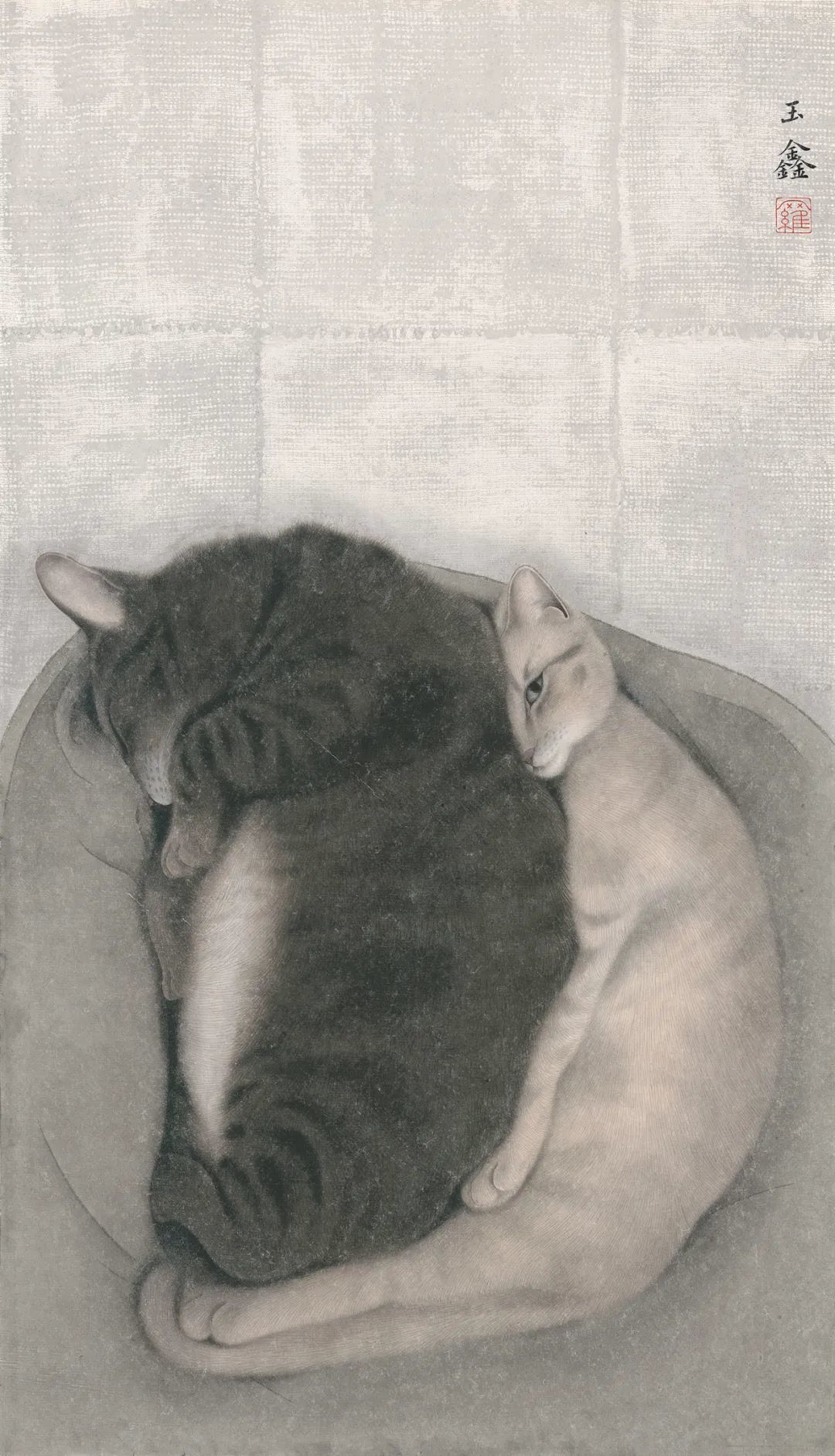 罗玉鑫 挤一挤 61X35cm 2023年 纸本设色