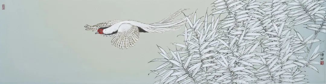 王清丽 和风之一 113x28cm 2023年 瓷画