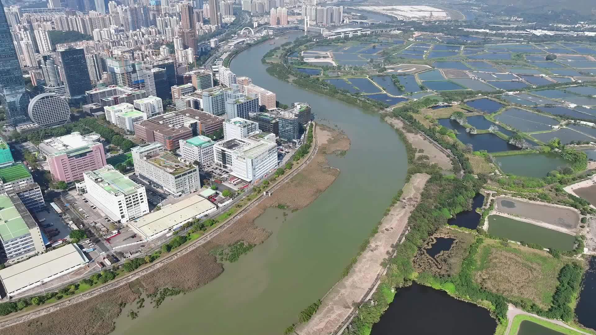 航拍浏览河套深港科技创新合作区深圳园区