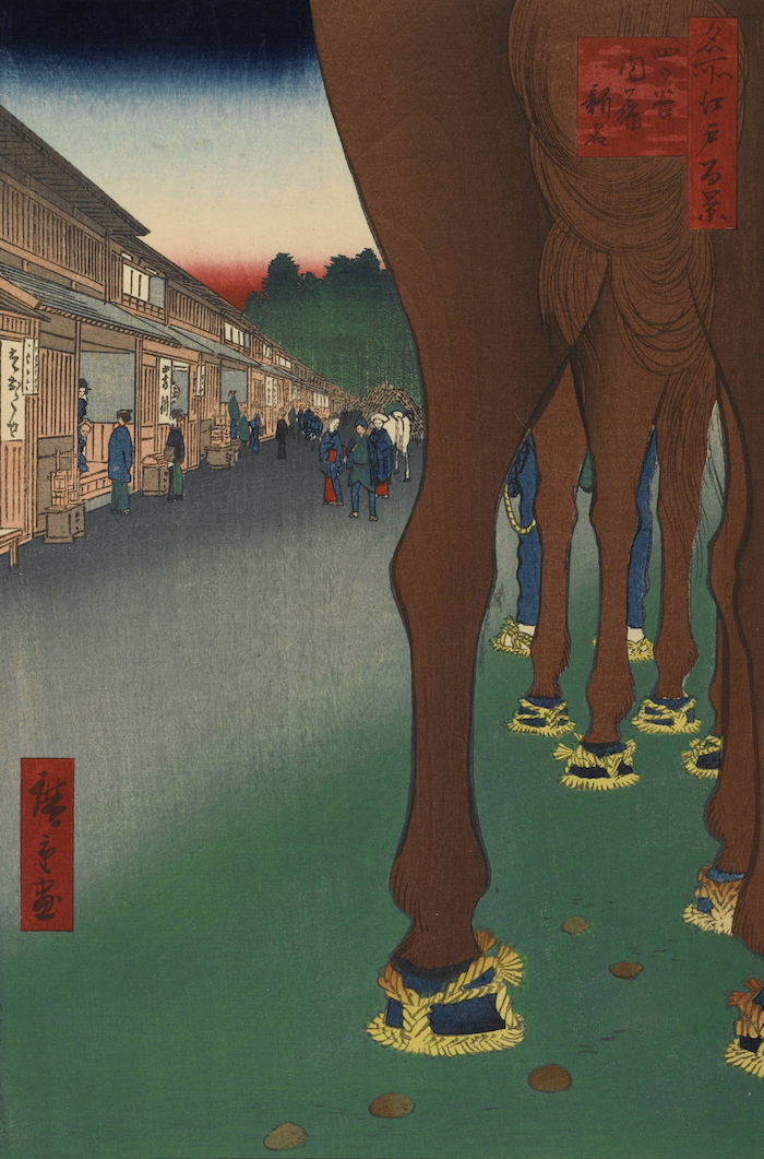 《四谷内藤新宿》,歌川广重,1857年,此图为《名所江户百景》系列之一
