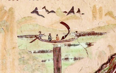 ①初唐操舟图壁画