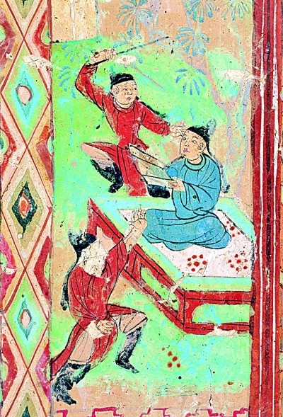 ③盛唐剑术图壁画