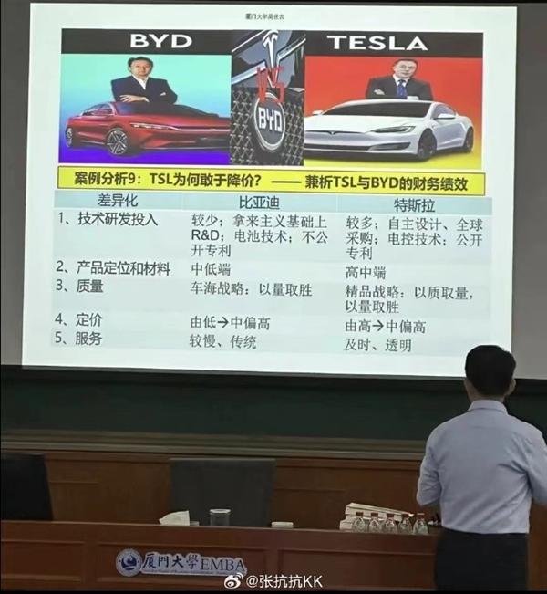 特斯拉为何敢降价?厦门大学特斯拉、比亚迪5大对比 网友蚌埠住了