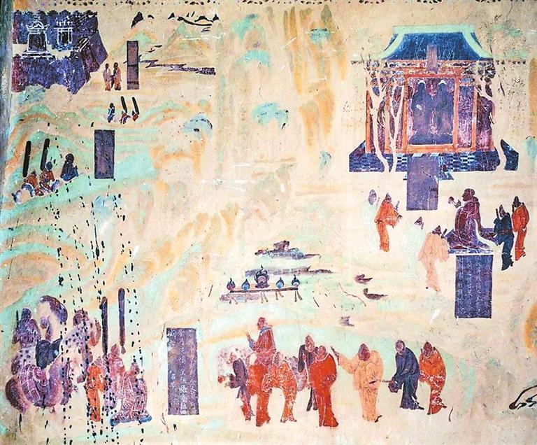 莫高窟第323窟壁画《张骞出使西域图》