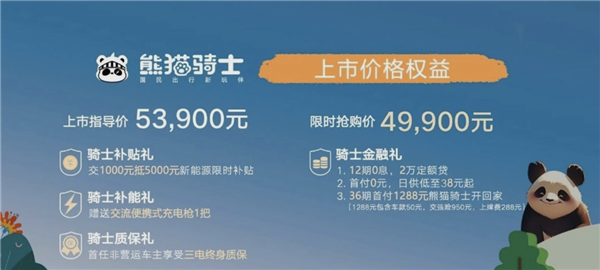 宏光MINI EV不香了:吉利纯电小越野“熊猫骑士”上市 限时优惠4.99万起