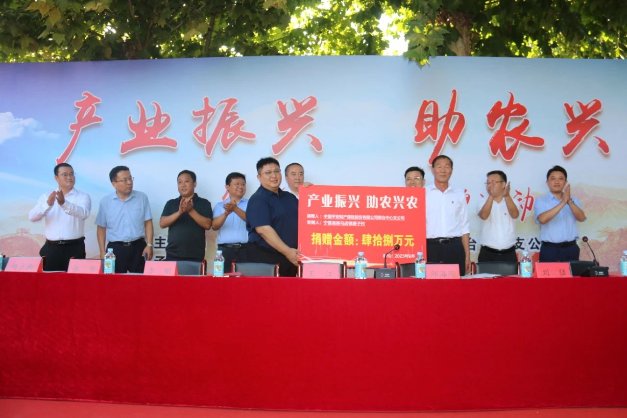 邢台:宁晋县换马店镇举行“产业振兴、助农兴农”平安“振兴保”捐赠活动