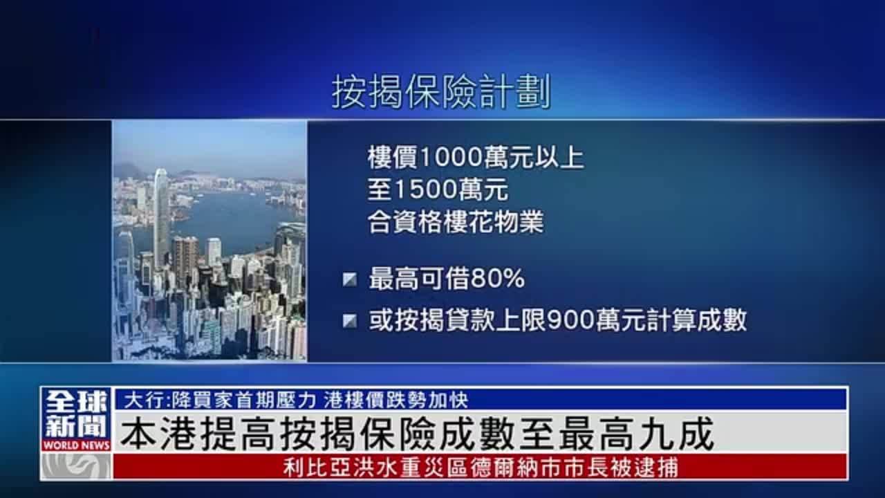 粤语报道｜香港提高按揭保险成数至最高九成