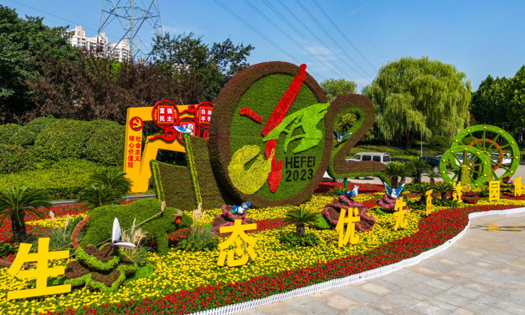 潜山路与休宁路交口东北角广场花展.