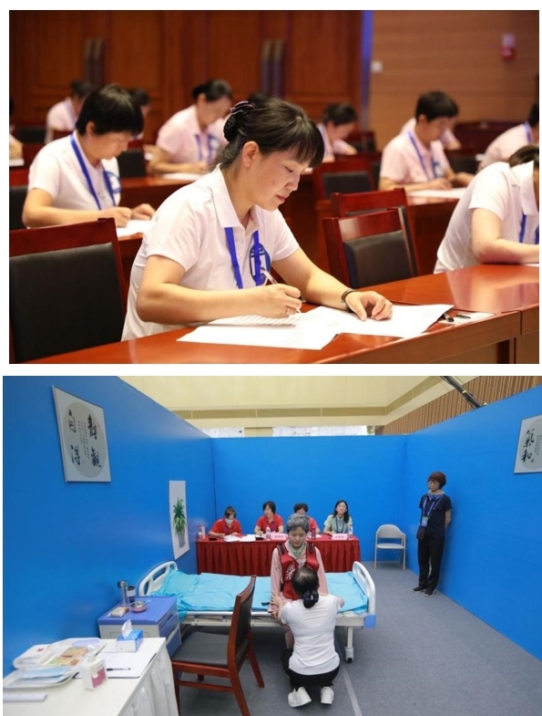 参赛选手参加笔试、实操考核现场图