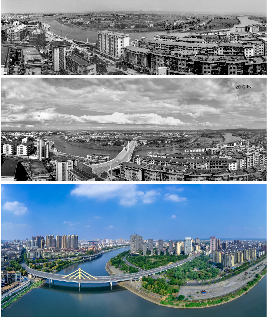 ▲袁河两岸往昔今昔