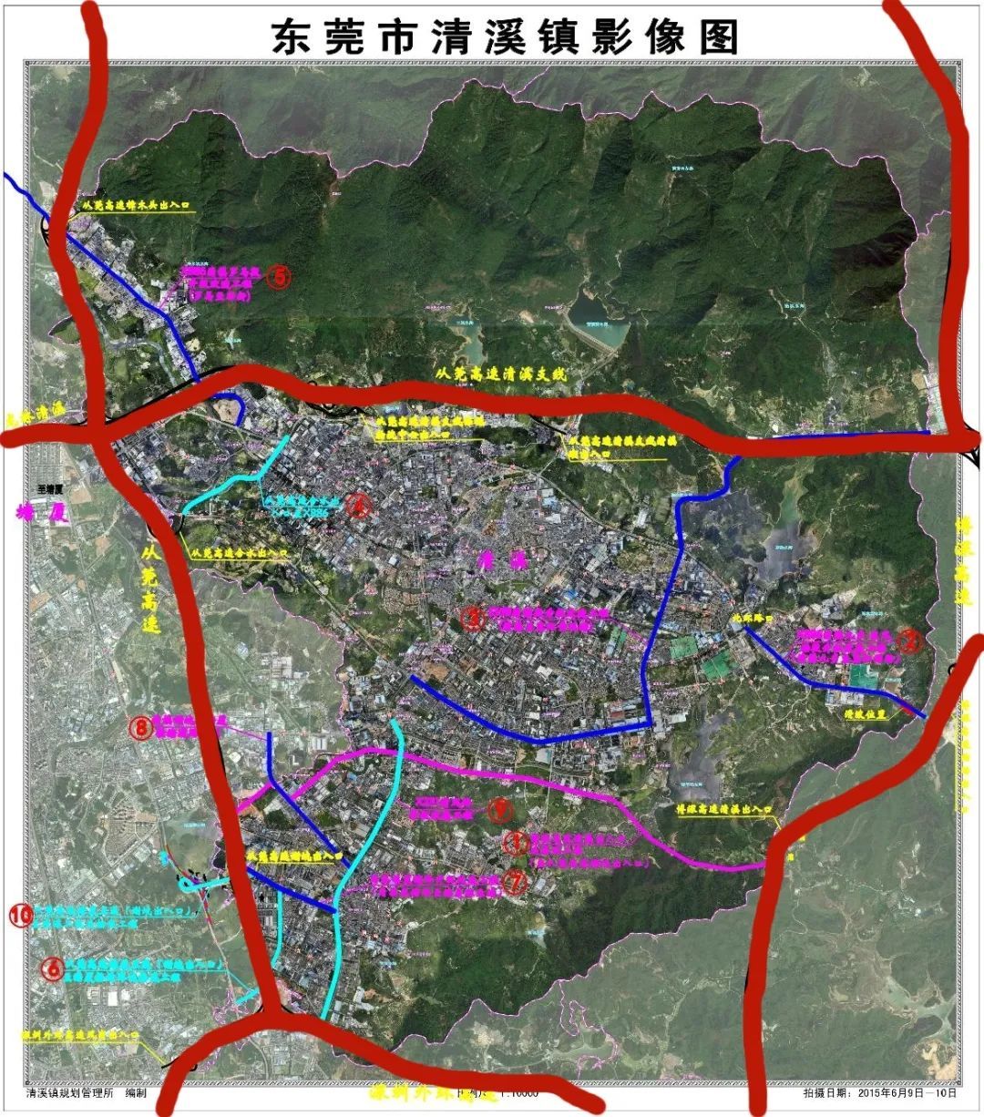 清溪镇“井”字形路网及8大高速出入口规划建设分布情况（资料图）