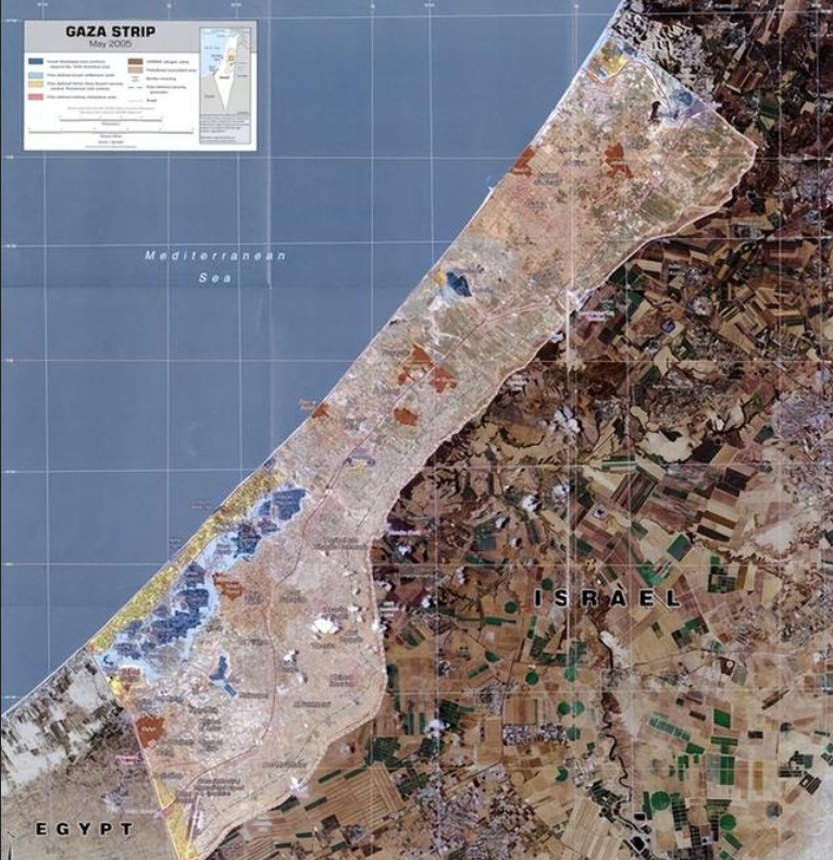 图为加沙地区地理位置