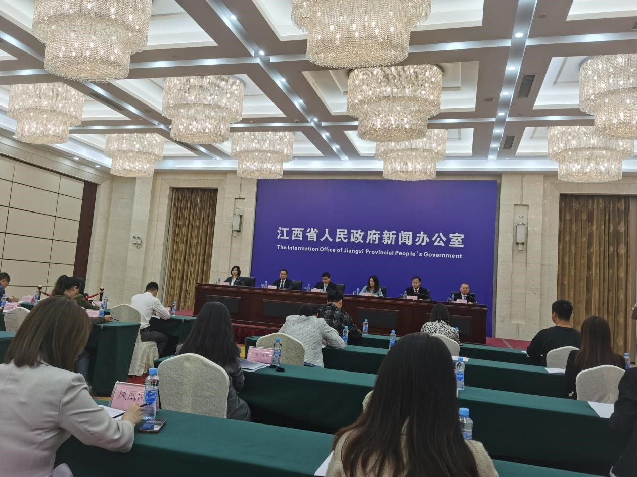 第三届江西泰和乌鸡文化节新闻发布会。 澎湃新闻记者 郑问 摄