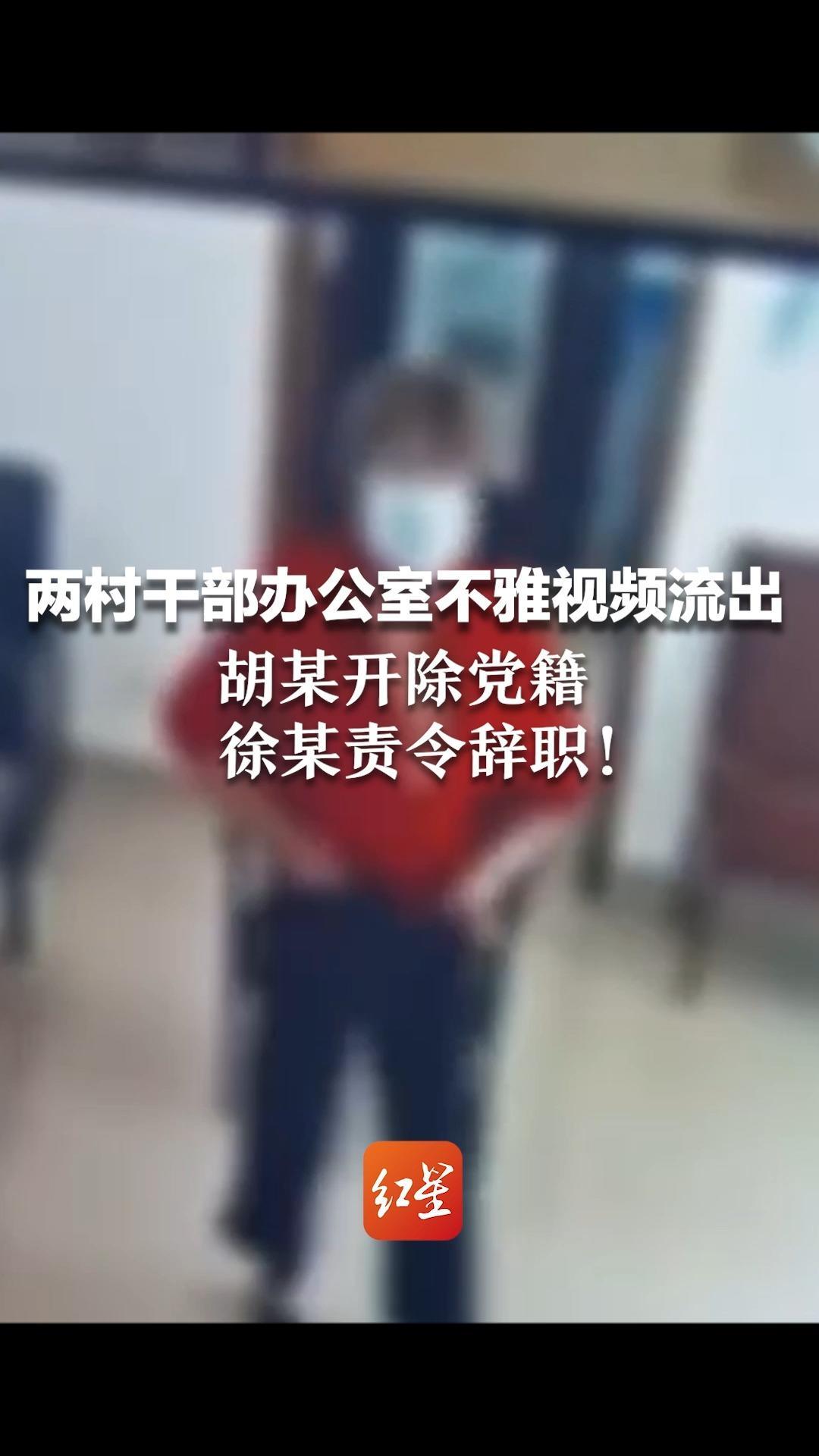 两村干部办公室不雅视频流出，胡某开除党籍，徐某责令辞职