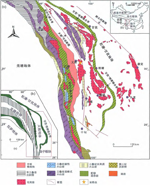 格聂地区大地构造位置图