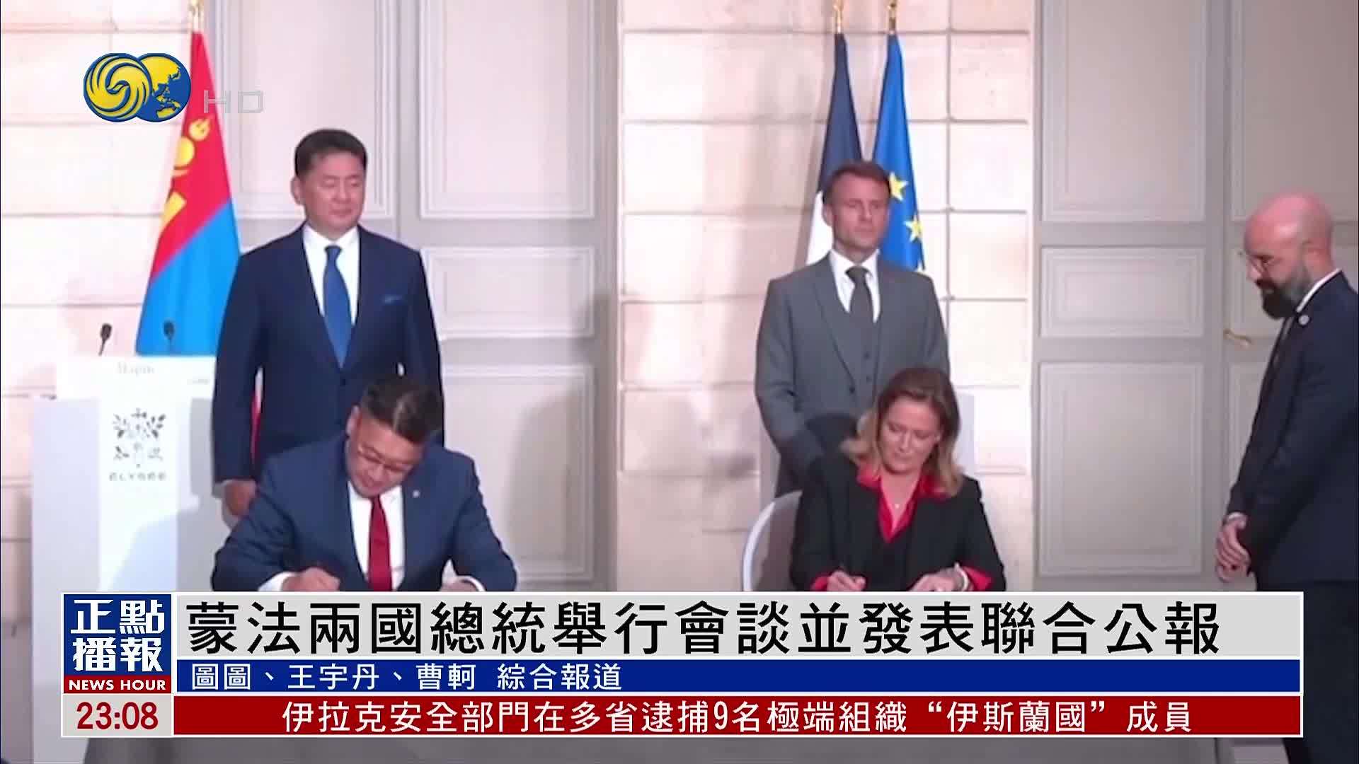 蒙法两国总统举行会谈并发表联合公报